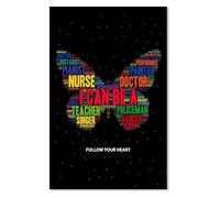BIANMTSW Pósteres positivos para el aula para niños, decoración de tablero de anuncios con opciones de motivación profesional, suministros para profesores enmarcados, 40 x 60 cm
