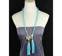 BIANMTSW Round Faced Blue Asymmetric Keshi Pearl Pendant Necklace Luxury Style Wedding for Women Jewelry