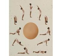 BIANMTSW Sun Salutation A to Z Poster - Complete Yoga Poses Chart, Inspirational Wall Decor for Yoga Teachers & Practitioners Unframed,12x18inch(30x45cm)