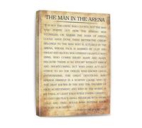 BIANMTSW Theodore Roosevelt Quote Canvas, “Dare Greatly” Motivational Wall Art, Leadership Poster for Office, Executive Gift, Man Cave Decor Unframed,12x18inch(30x45cm)