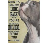 BIANMTSW Vintage Bulldog Wall Art - Look Right Beside You Retro Poster, Unique Dog Themed Decor for Home, Kitchen, Office, Bar & Man Cave Framed,08x12inch(20x30cm)