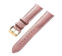 Biannbjx Correa de cuero suave con patrón de Litchi, accesorios para correa de reloj con hebilla para hombre y mujer, Raíz de loto-oro, 18mm
