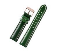 Biannbjx Correa de cuero vacuno suave con patrón de bambú de 18mm, 20mm y 22mm, pulsera de reloj de cuero con hebilla de mariposa para hombre, C Chapa de oro rosa, 22mm