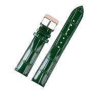 Biannbjx Correa de cuero vacuno suave con patrón de bambú de 18mm, 20mm y 22mm, pulsera de reloj de cuero con hebilla de mariposa para hombre, B Chapa de oro rosa, 20mm