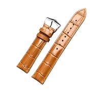 Biannbjx Correa de reloj de cuero 12mm-26mm Hombres Mujeres Correa de cuero de vaca Accesorios de pulsera, Marrón claro, 26mm
