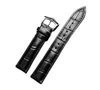Biannbjx Correa de reloj de cuero 12mm-26mm Hombres Mujeres Correa de cuero de vaca Accesorios de pulsera, Negro, 24mm