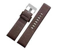 Biannbjx Correa de reloj de cuero Correas de cinturón 22/24/26/27/28/30mm, marrón-acero, 27mm