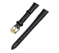 Biannbjx Correa de reloj de cuero de 12/14/16/18/20mm Correa de reloj suave Correa de muñeca para mujer, Negro-oro, 14mm