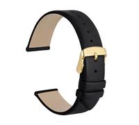 Biannbjx Correa de reloj de cuero de 8mm a 22mm, correas de repuesto para pulsera de mujer, Negro-oro, 10mm