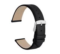 Biannbjx Correa de reloj de cuero de 8mm a 22mm, correas de repuesto para pulsera de mujer, Negro-plata, 10mm