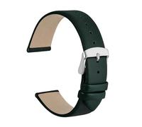 Biannbjx Correa de reloj de cuero de 8mm a 22mm, correas de repuesto para pulsera de mujer, Verde oscuro-plata, 20mm