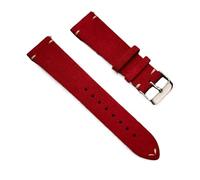 Biannbjx Correa de reloj de cuero de gamuza 16mm 18mm 20mm 22mm Correa de reloj vintage hecha a mano de liberación rápida, Rojo, 14mm