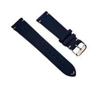 Biannbjx Correa de reloj de cuero de gamuza 16mm 18mm 20mm 22mm Correa de reloj vintage hecha a mano de liberación rápida, Azul oscuro, 22mm
