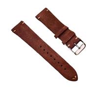 Biannbjx Correa de reloj de cuero de gamuza 16mm 18mm 20mm 22mm Correa de reloj vintage hecha a mano de liberación rápida, Marrón oscuro, 16mm