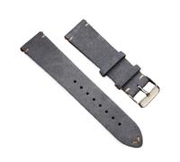 Biannbjx Correa de reloj de cuero de gamuza 16mm 18mm 20mm 22mm Correa de reloj vintage hecha a mano de liberación rápida, Gris oscuro, 18mm