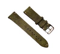 Biannbjx Correa de reloj de cuero de gamuza 16mm 18mm 20mm 22mm Correa de reloj vintage hecha a mano de liberación rápida, Verde, 14mm