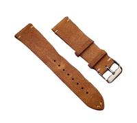 Biannbjx Correa de reloj de cuero de gamuza 16mm 18mm 20mm 22mm Correa de reloj vintage hecha a mano de liberación rápida, Marrón claro, 16mm