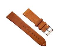 Biannbjx Correa de reloj de cuero de gamuza 16mm 18mm 20mm 22mm Correa de reloj vintage hecha a mano de liberación rápida, Amarillo Marrón, 14mm