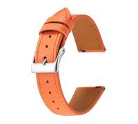 Biannbjx Correa de reloj de cuero de liberación rápida 18mm 20mm 22mm delgada para hombres y mujeres correas de reloj de repuesto, Hebilla naranja-plata, 18mm