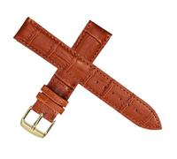 Biannbjx Correa de reloj de cuero de repuesto universal Correa de reloj de 12mm-22mm, Marrón claro-oro, 21mm