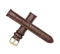 Biannbjx Correa de reloj de cuero de repuesto universal Correa de reloj de 12mm-22mm, Marrón-oro, 21mm