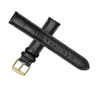 Biannbjx Correa de reloj de cuero de repuesto universal Correa de reloj de 12mm-22mm, Negro-oro, 20mm