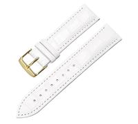 Biannbjx Correa de reloj de cuero de repuesto universal Correa de reloj de 12mm-22mm, oro blanco, 24mm