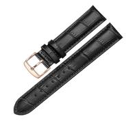 Biannbjx Correa de reloj de cuero de repuesto universal Correa de reloj de 12mm-22mm, Oro negro-rosa, 14mm