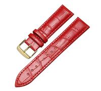 Biannbjx Correa de reloj de cuero de repuesto universal Correa de reloj de 12mm-22mm, Rojo-oro, 19mm
