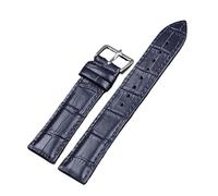 Biannbjx Correa de reloj de cuero para hombres y mujeres, correa de reloj de repuesto de 12mm-22mm, Azul oscuro, 24mm