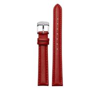 Biannbjx Correa de reloj de cuero para mujer, correa de reloj de liberación rápida, pulsera de 12mm, 14mm, 15mm, 16mm y 18mm, Rojo-plata, 16mm