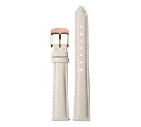 Biannbjx Correa de reloj de cuero para mujer, correa de reloj de liberación rápida, pulsera de 12mm, 14mm, 15mm, 16mm y 18mm, Oro blanco-rosa, 16mm