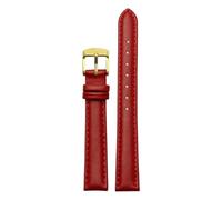 Biannbjx Correa de reloj de cuero para mujer, correa de reloj de liberación rápida, pulsera de 12mm, 14mm, 15mm, 16mm y 18mm, Rojo dorado, 15mm