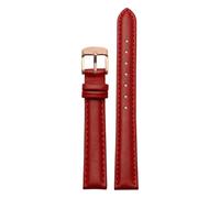 Biannbjx Correa de reloj de cuero para mujer, correa de reloj de liberación rápida, pulsera de 12mm, 14mm, 15mm, 16mm y 18mm, Oro rosa rojo, 18mm
