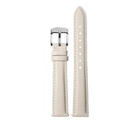 Biannbjx Correa de reloj de cuero para mujer, correa de reloj de liberación rápida, pulsera de 12mm, 14mm, 15mm, 16mm y 18mm, Blanco-plata, 20mm