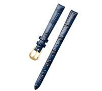 Biannbjx Correa de reloj de cuero para mujer, correa de reloj de tamaño pequeño de 6mm, 8mm, 10mm, 12mm, 14mm y 16mm, Vintage azul-oro, 6mm