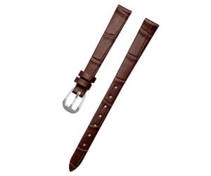 Biannbjx Correa de reloj de cuero para mujer, correa de reloj de tamaño pequeño de 6mm, 8mm, 10mm, 12mm, 14mm y 16mm, Cocodrilo Marrón Plata, 16mm