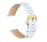 Biannbjx Correas de reloj de cuero de grano de lagarto, repuesto de correa de reloj delgada de 12mm-20mm para mujer, oro blanco, 18mm