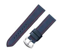 Biannbjx Correas de reloj de cuero para hombre y mujer, accesorios de reloj, reemplazo de correa, 18mm, 20mm, 22mm, 24mm, azul rojo, 22mm