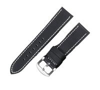 Biannbjx Correas de reloj de cuero para hombre y mujer, accesorios de reloj, reemplazo de correa, 18mm, 20mm, 22mm, 24mm, negro blanco, 24mm