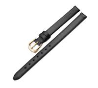 Biannbjx Pulsera de reloj de cuero Correa de reloj para mujer 6mm 8mm 10mm 12mm Correa pequeña, Negro-oro, 10mm