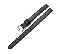 Biannbjx Pulsera de reloj de cuero Correa de reloj para mujer 6mm 8mm 10mm 12mm Correa pequeña, Negro-plata, 14mm