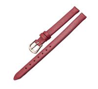 Biannbjx Pulsera de reloj de cuero Correa de reloj para mujer 6mm 8mm 10mm 12mm Correa pequeña, rosa roja, 14mm