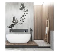 Bianriche Espejo acrílico adhesivo de pared extraíble mariposas elfo calcomanías de pared murales para el hogar sala de estar dormitorio baño decoración - negro