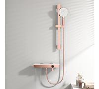 BiaoTeng Grifo Bañera con Barra de Ducha Pared 3 Modos agua Fría y Caliente Set Grifo para Bañera y Ducha Cascada Laton Oro Rosa