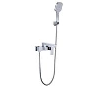 BiaoTeng Grifo de Bañera con Alcachofa y Manguera 3 Modos Giratorio 360 Monomando agua Fría y Caliente Laton Grifo Ducha Pared Exterior Cromado
