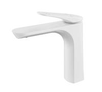 BiaoTeng Grifo de Lavabo Blanco Monomando Latón Frio y Caliente Conexión G1/2 Grifo de Baño Blanco