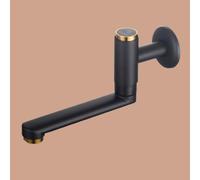 BiaoTeng Grifo de Pared Solo Agua Fria 1/2 Negro | Grifo de Pared para Lavadero Solo Agua Fria Giratorio 360 Laton Fácil Montaje Lavabo Ahorro Agua para Balcón Jardín