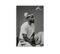 Biaoxiao Póster decorativo del rapero Kendrick Lamar para pared, lienzo y arte impreso, moderno, decoración de dormitorio, 12 x 18 pulgadas (30 x 45 cm)