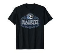 Biarritz Côte Des Basques France Surf Ornado para Oscuros Camiseta